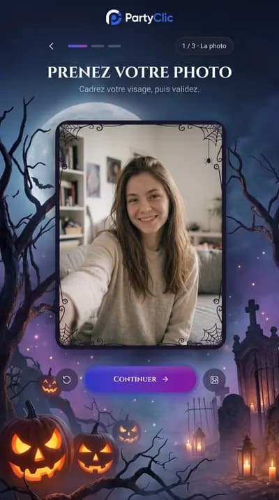Écran PartyClic : prenez votre photo